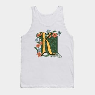 Art Nouveau Letter K, Ornamental Letter K, Art Deco Tank Top